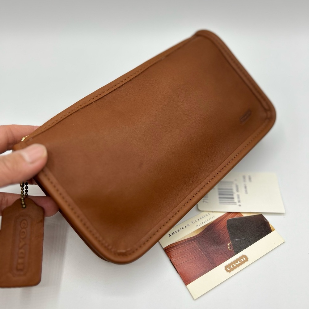 New Vintage COACH Chunky Case Cosmetic Multipurpose Pouch 7165 British Tan